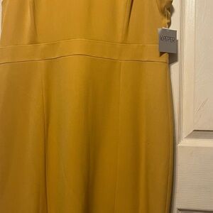 Kasper Strapless Mustard Dress
